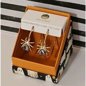 True To Form Earrings Spider Earrings Hoops Cubic Zirconia Halloween Jewelry